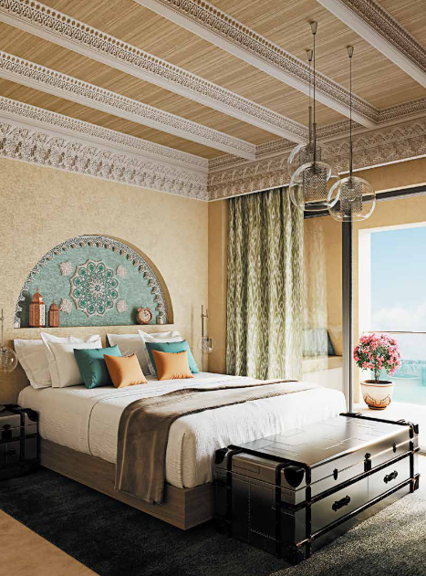  Дизайнерское оформление спальни – декоративное панно, арочные и дополнительные элементы. 