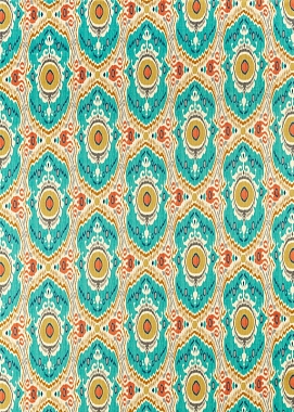 Ткань Sanderson Caspian Niyali Teal/Saffron 226648 (шир.1,40)