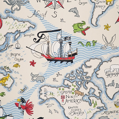 Ткань Sanderson Abracazoo Prints, Weaves&Emb Treasure Map 223913