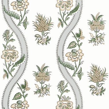 Обои Thibaut Indienne Ribbon Floral T36421 (0,69*8,23)