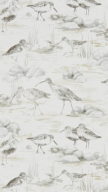 Обои Sanderson Embleton Bay Estuary Birds - Chalk/ Sepia 216493 (0,52*10,05)