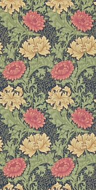 Обои Morris Compilation 1 Chrysanthemum Indigo 216854 (0,52*10,05)