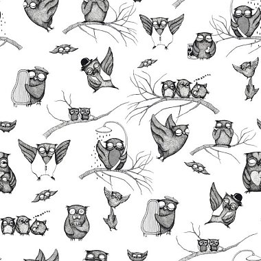 Обои PhotoWall Design MiniEmpire Owls Pattern e20279 (226*240 cm)