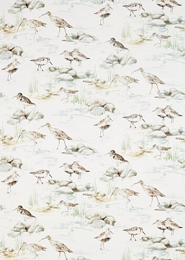 Ткань Sanderson Estuary Birds - Mist/Ivory 226426  (шир. 1,39)