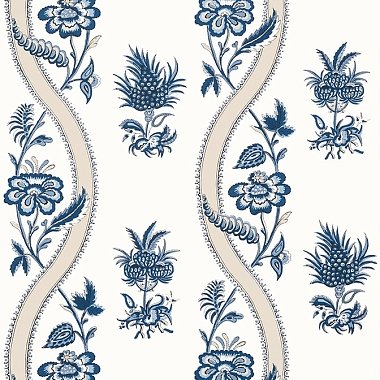 Обои Thibaut Indienne Ribbon Floral T36423 (0,69*8,23)