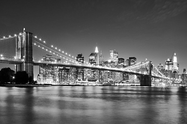 Фотообои  PhotoWall Bright Brooklyn Bridge - b/w e19863 Standard