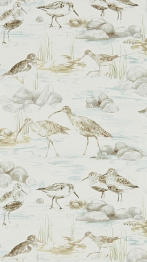 Обои Sanderson Embleton Bay Estuary Birds - Mist/Ivory 216494 (0,52*10,05)